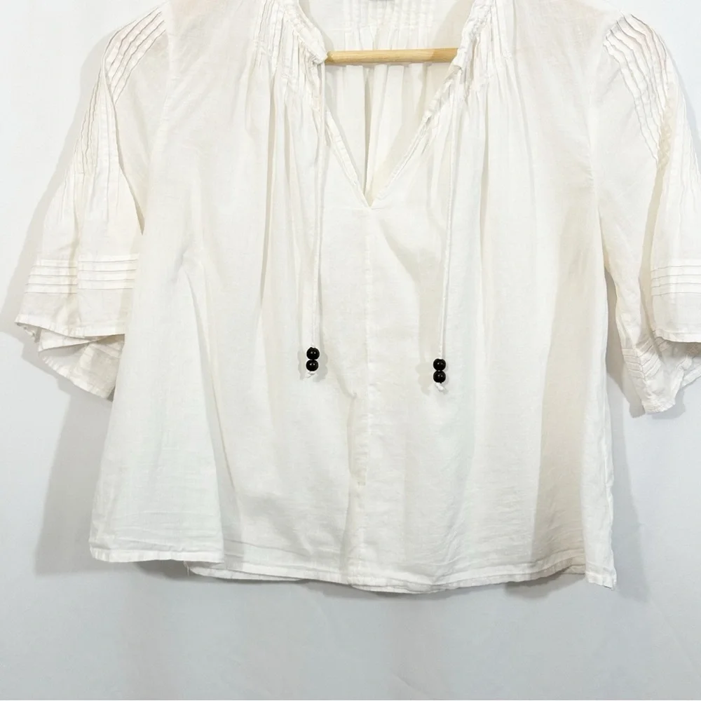 Madewelll X Warm Pintuck Tie Neck Top - Picture 6 of 12